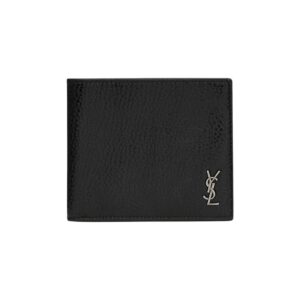 Saint Laurent logo-plaque leather wallet