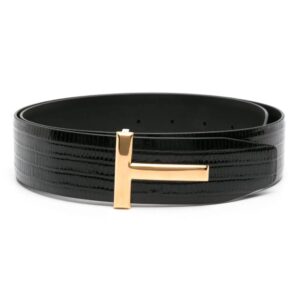 TOM FORD T-plaque leather belt