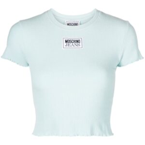 Moschino logo-appliqué cropped T-shirt