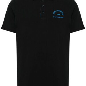 Karl Lagerfeld logo-embroidered organic cotton polo shirt