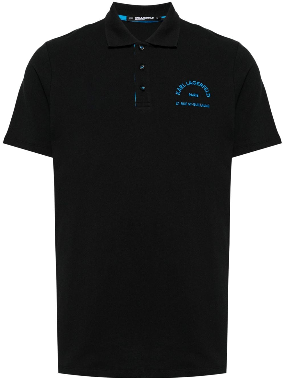 Karl Lagerfeld logo-embroidered organic cotton polo shirt