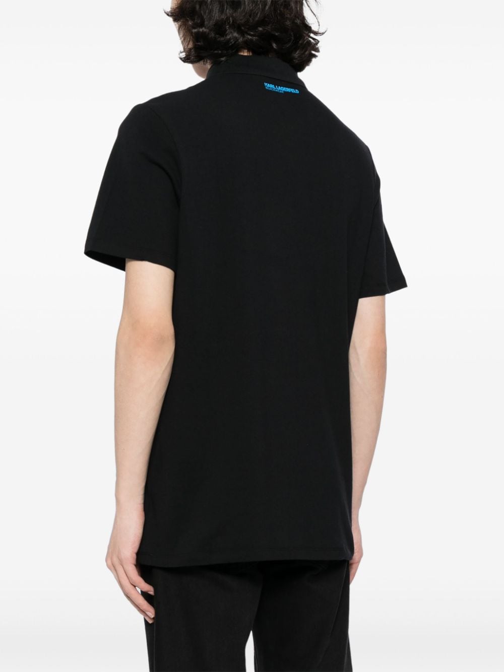 Karl Lagerfeld logo-embroidered organic cotton polo shirt - Image 4