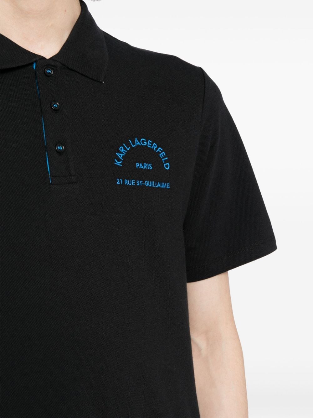 Karl Lagerfeld logo-embroidered organic cotton polo shirt - Image 5