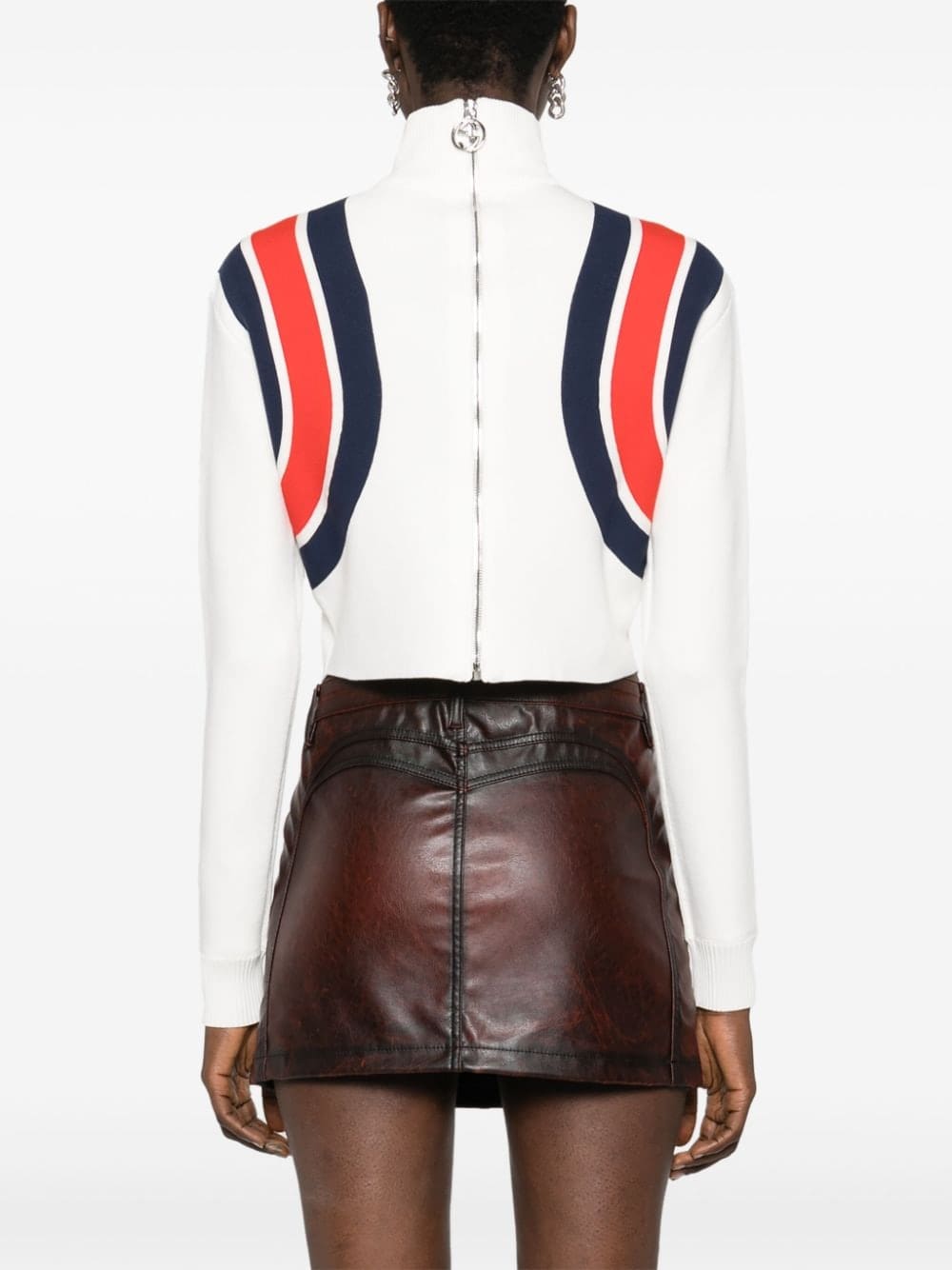 Gucci Sylvie-Web knitted cropped top - Image 4