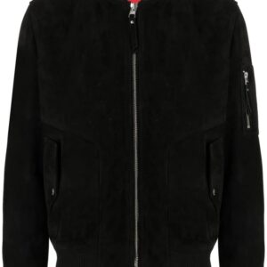 HUGO zipped leather bomber jacket