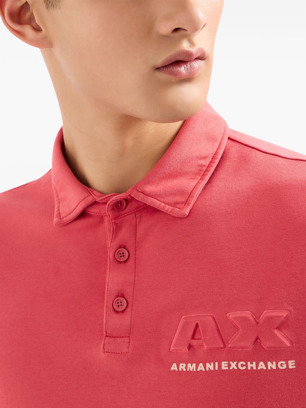 Armani Exchange raised-logo cotton polo shirt - Image 4