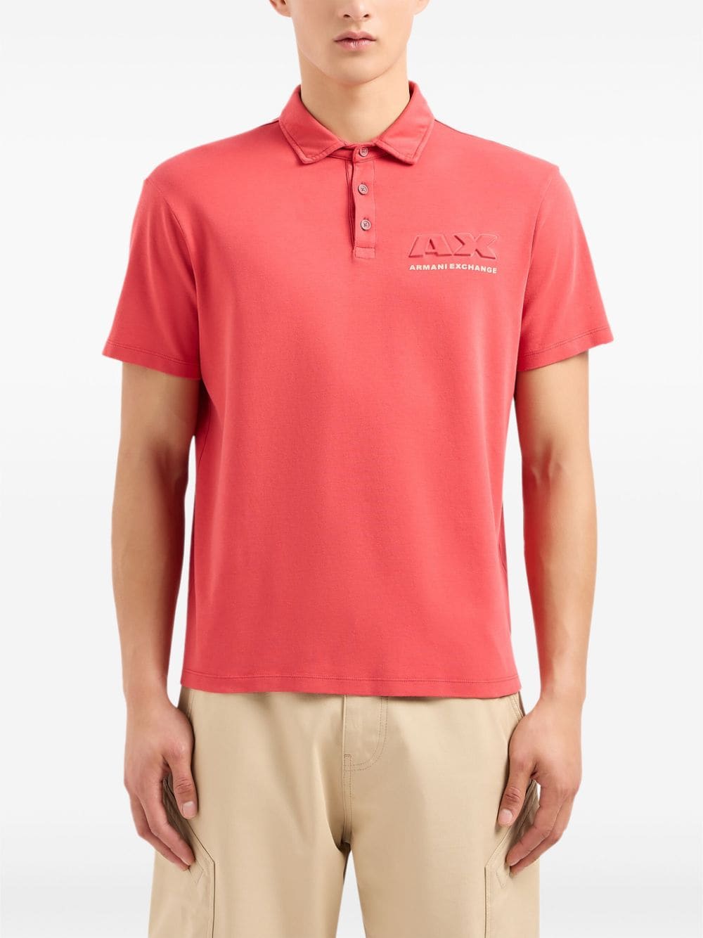 Armani Exchange raised-logo cotton polo shirt - Image 2