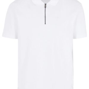 Armani Exchange logo-print zipped cotton polo shirt