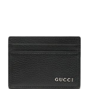 Gucci logo-lettering leather card holder