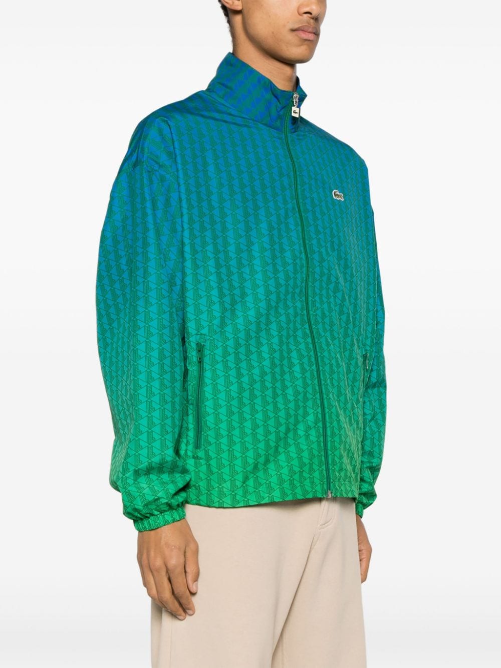 Lacoste monogram-print ombré sportsuit jacket - Image 3