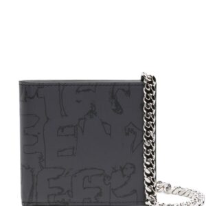 Alexander McQueen graffiti-print leather wallet