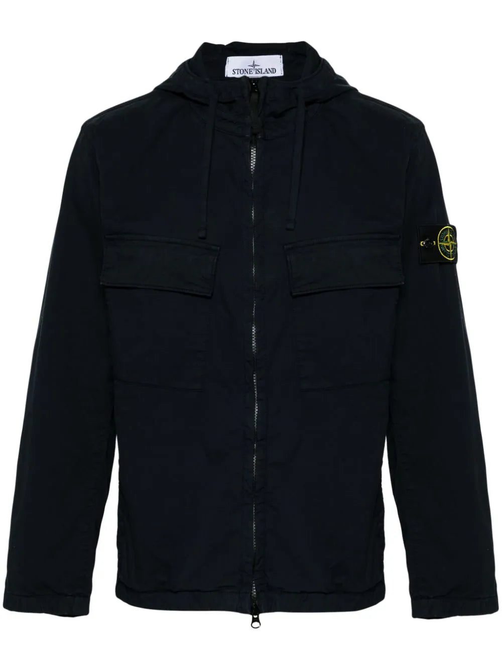 Stone Island Compass-appliqué hooded jacket