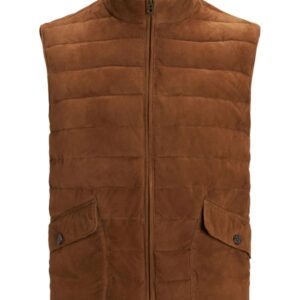 Polo Ralph Lauren  logo-appliqué quilted suede gilet