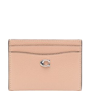 Coach logo-plaque leather cardholder