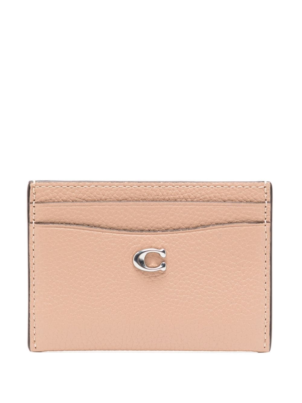 Coach logo-plaque leather cardholder