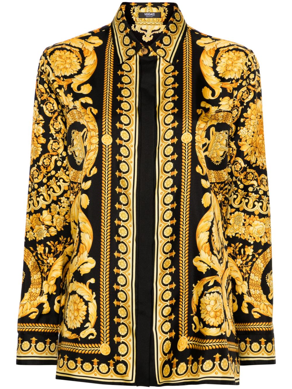 Versace Heritage Barocco-print silk shirt