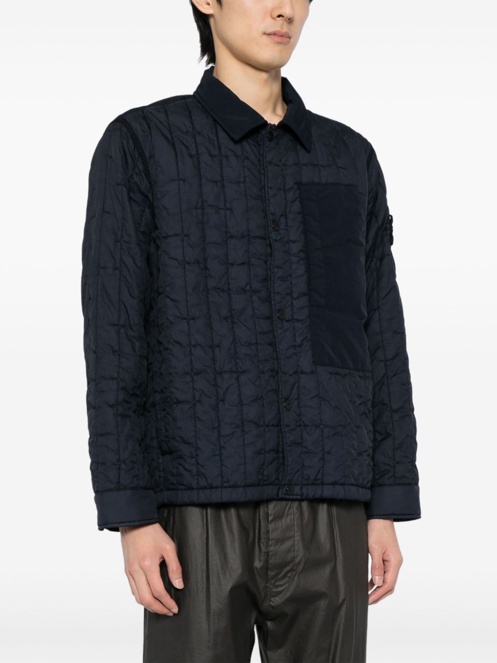 Stone Island Compass-appliqué quilted jacket - Image 3