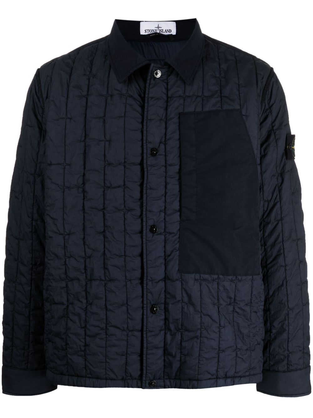 Stone Island Compass-appliqué quilted jacket