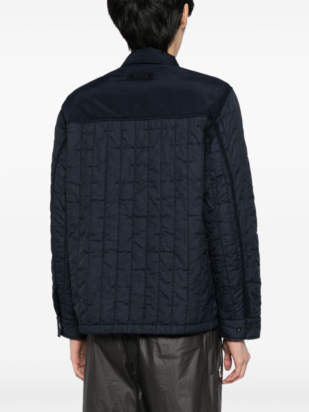 Stone Island Compass-appliqué quilted jacket - Image 4