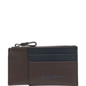 Giorgio Armani embossed-logo leather cardholder
