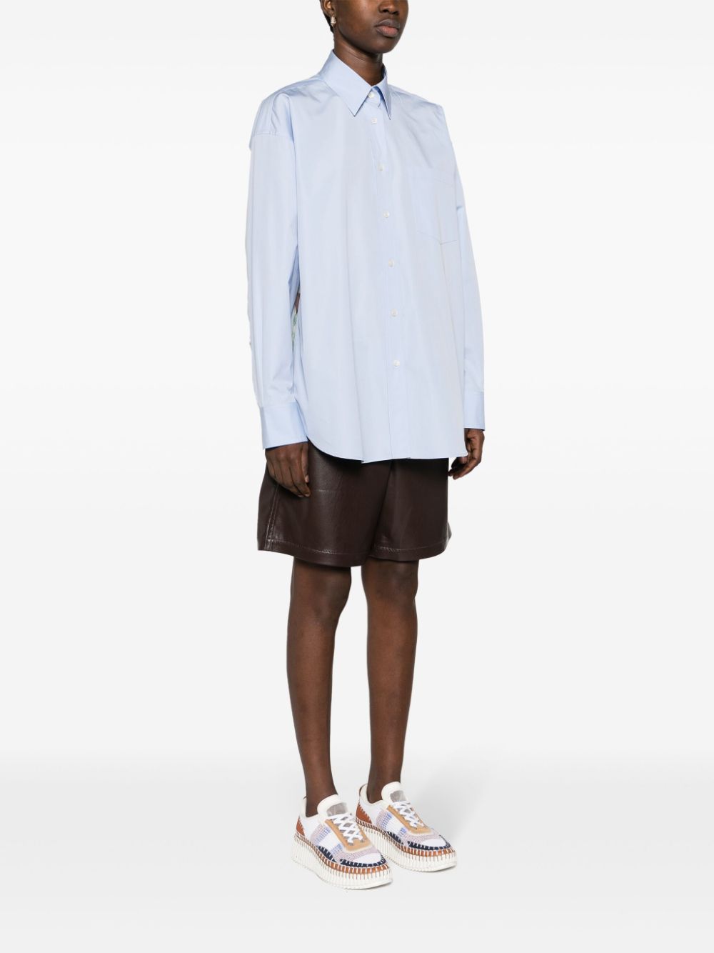 Stella McCartney straight-point collar panelled shirt - Image 4