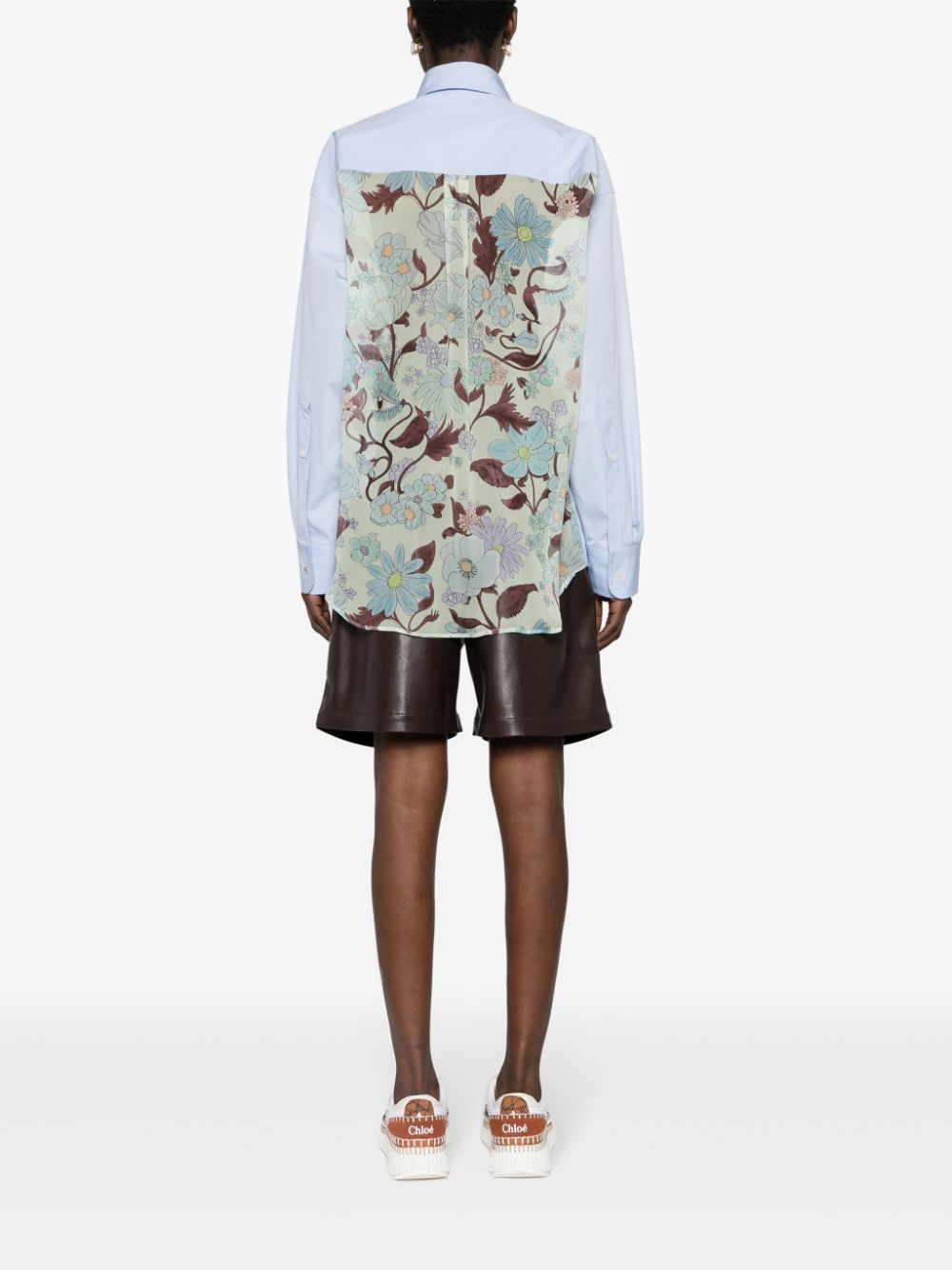 Stella McCartney straight-point collar panelled shirt - Image 3