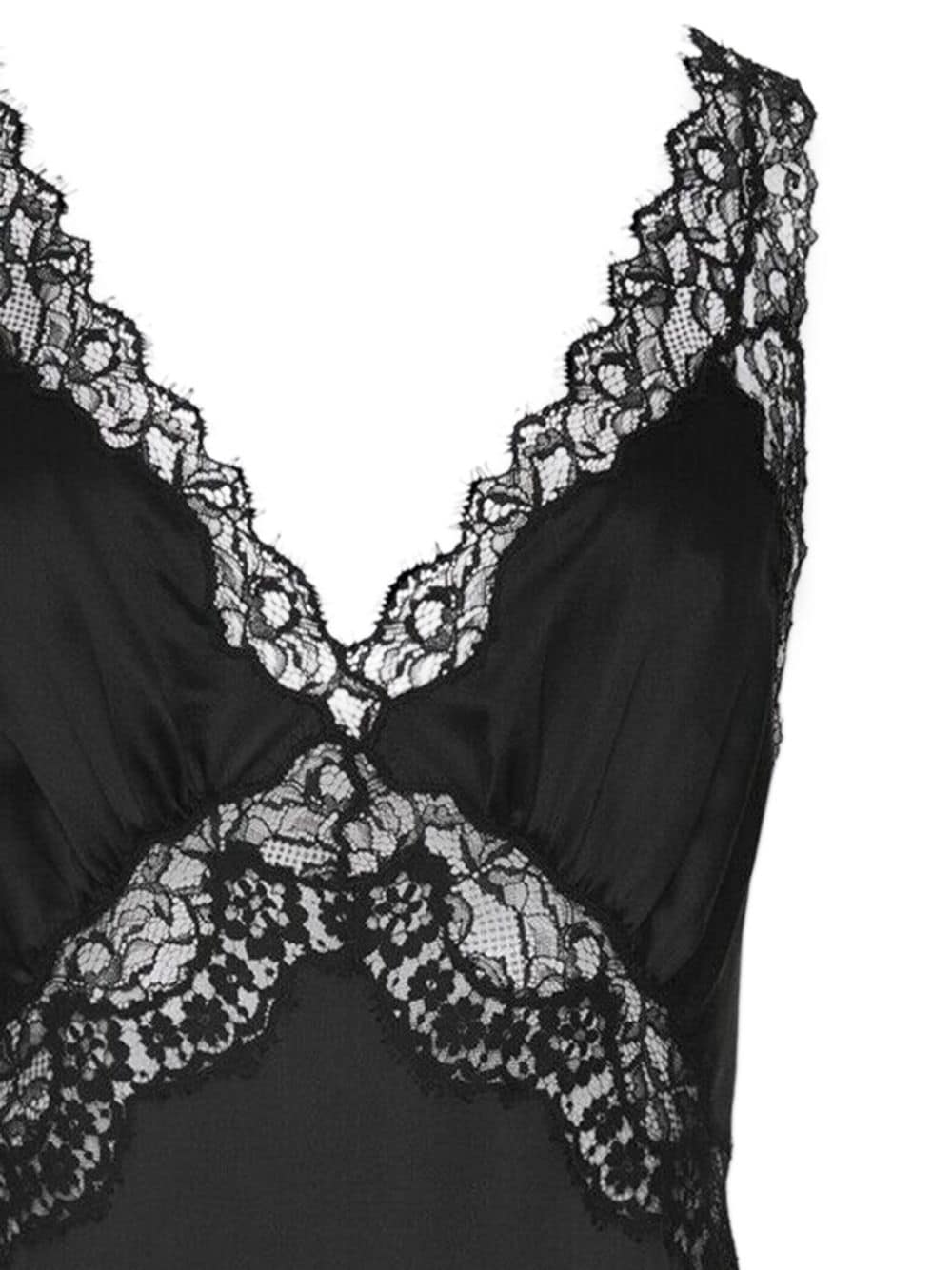Saint Laurent lace-panelling midi silk slip dress - Image 2