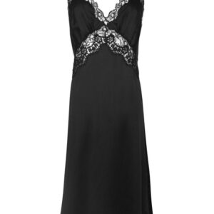 Saint Laurent lace-panelling midi silk slip dress