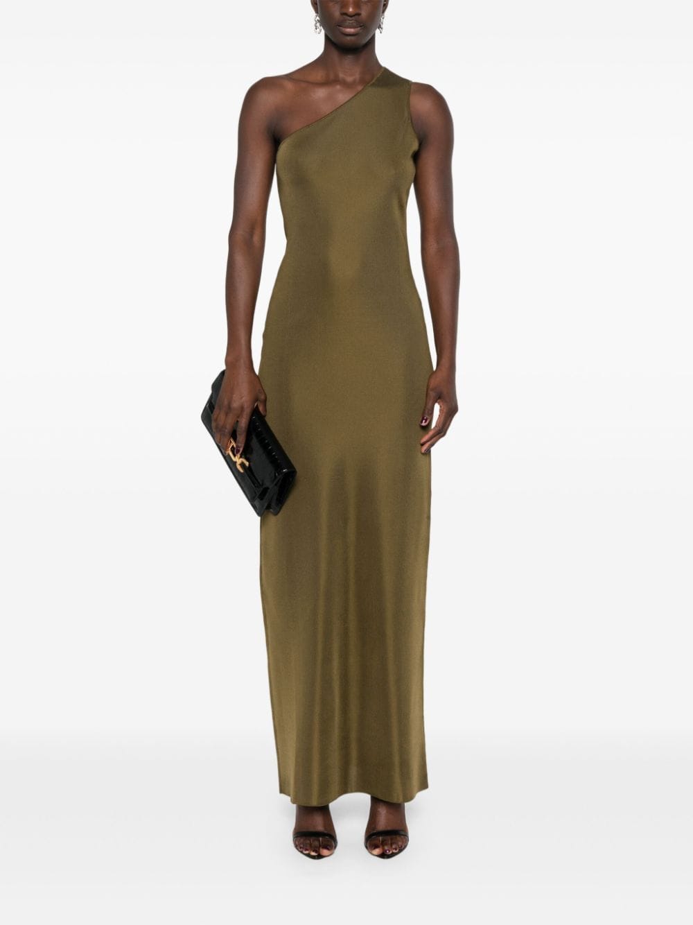 Saint Laurent one-shoulder silk maxi dress - Image 2