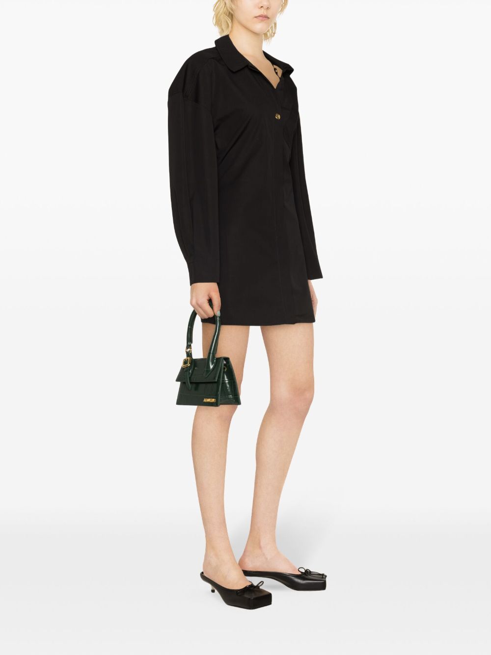 Jacquemus asymmetric-neck shirt minidress - Image 3