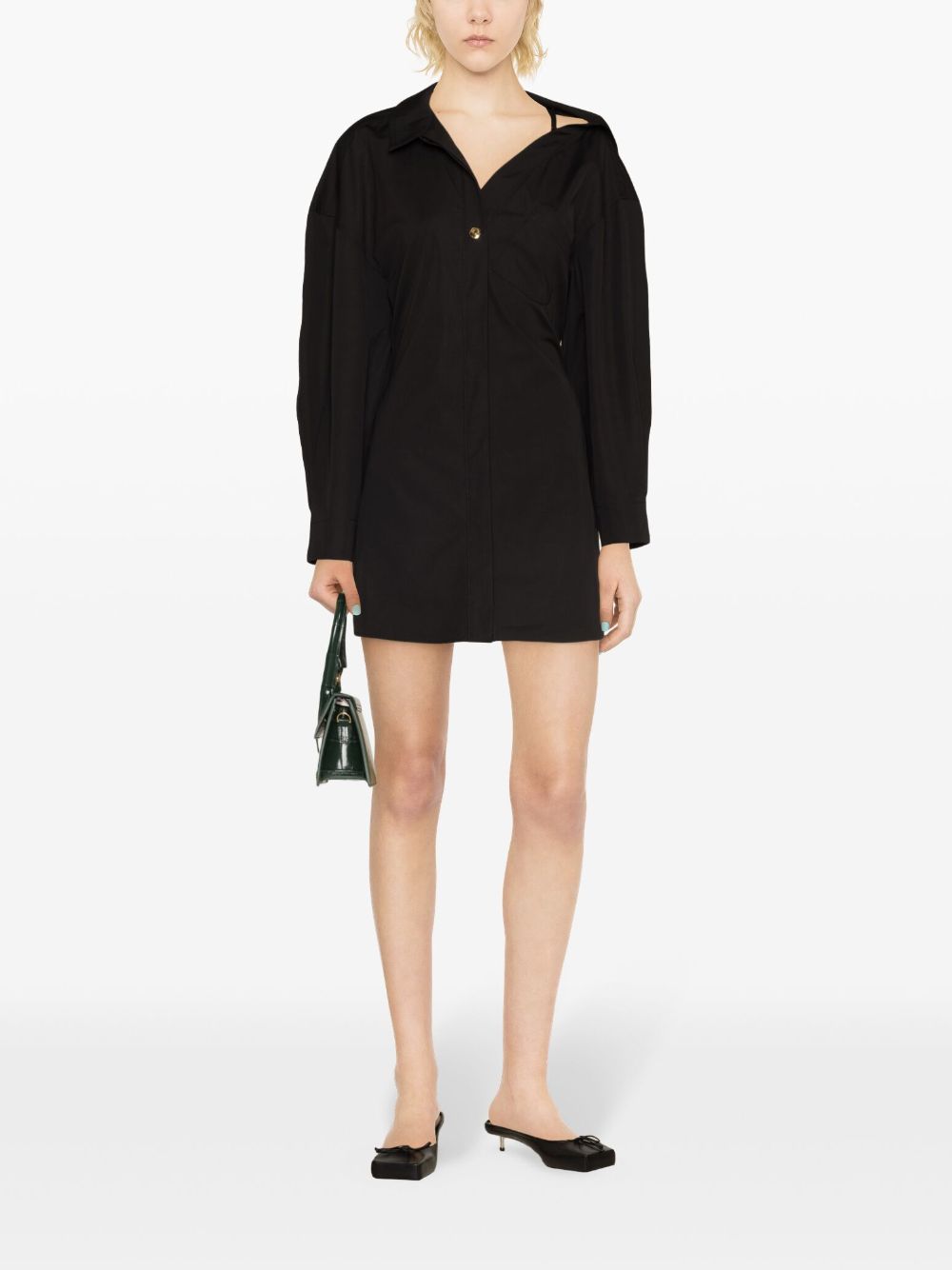 Jacquemus asymmetric-neck shirt minidress - Image 2