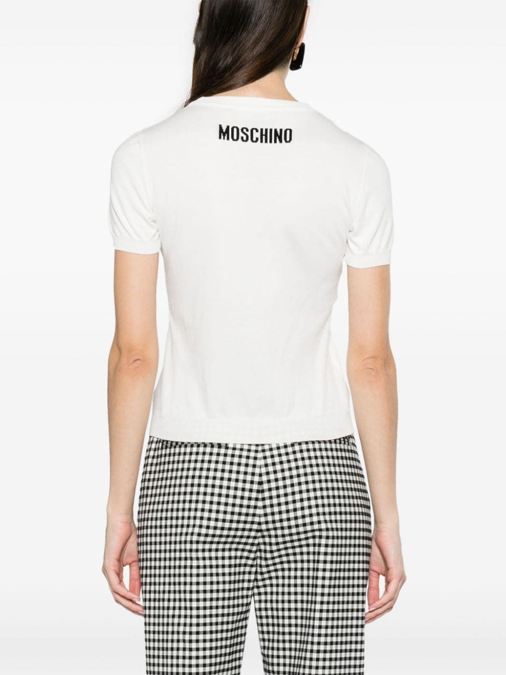 Moschino slogan intarsia-knit cotton jumper - Image 4
