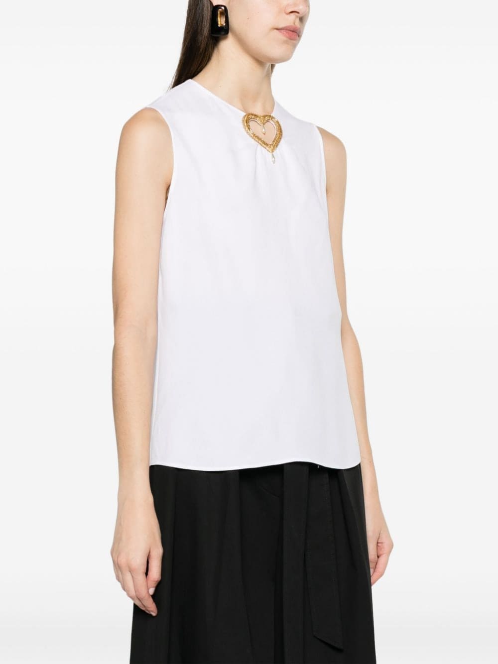 Moschino heart cut-out sleeveless blouse - Image 3