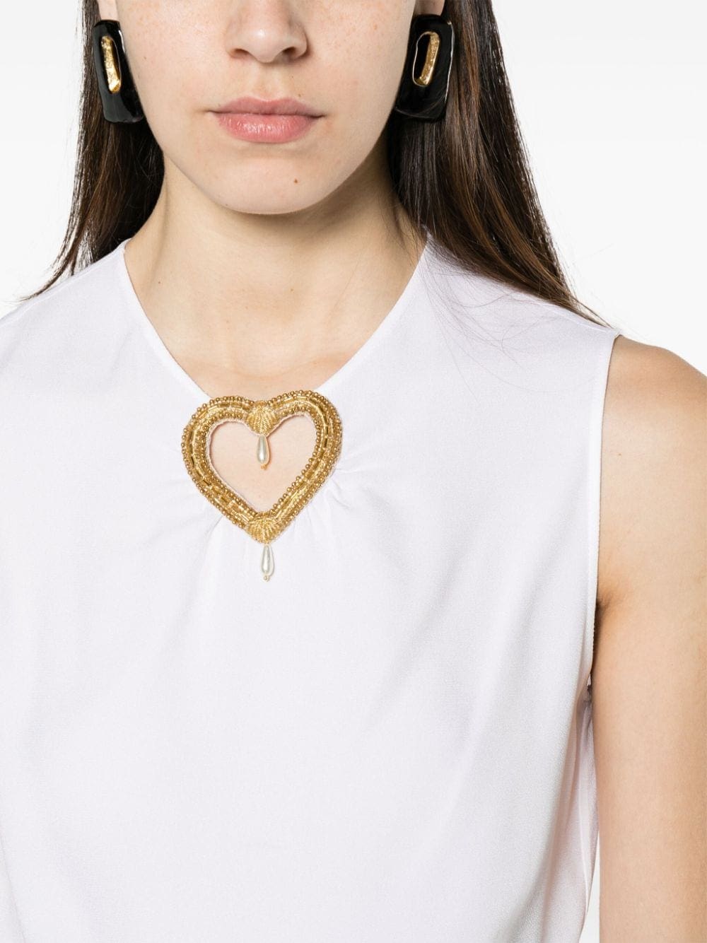 Moschino heart cut-out sleeveless blouse - Image 5