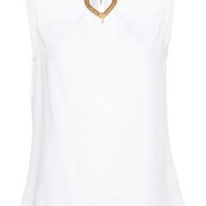 Moschino heart cut-out sleeveless blouse
