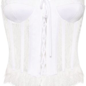 Moschino lace-panelling bustier top