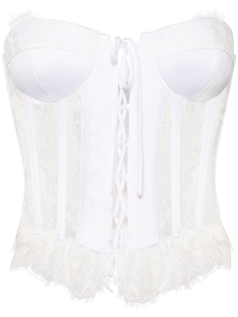 Moschino lace-panelling bustier top