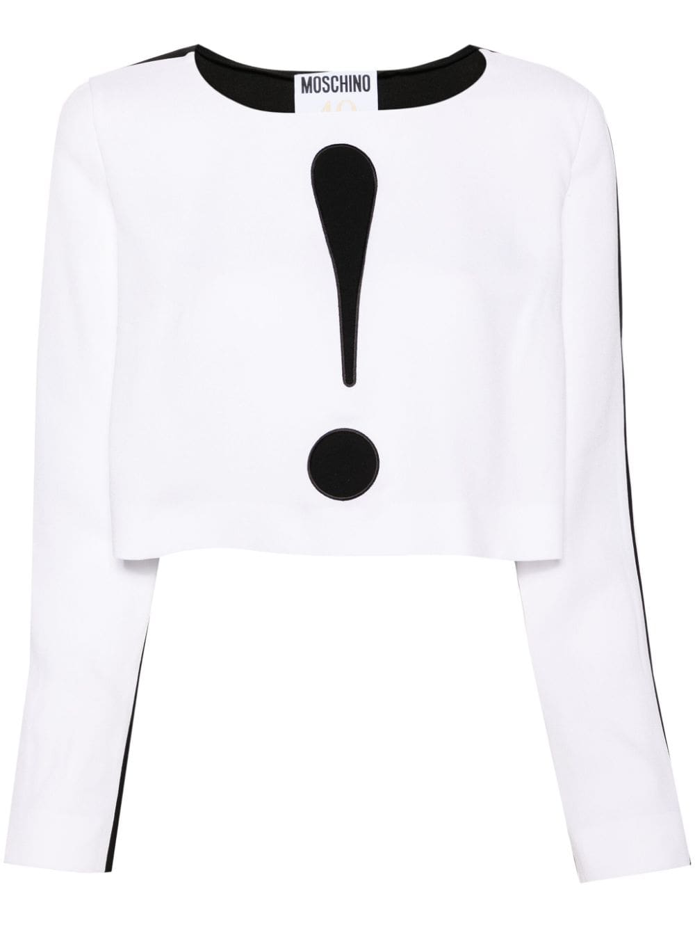 Moschino graphic-print crepe crop top