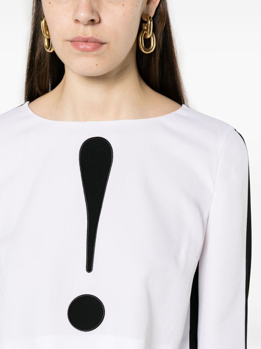 Moschino graphic-print crepe crop top - Image 5