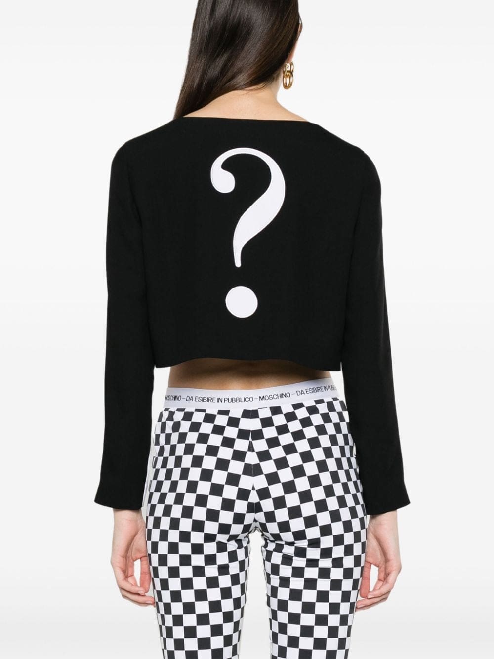 Moschino graphic-print crepe crop top - Image 4