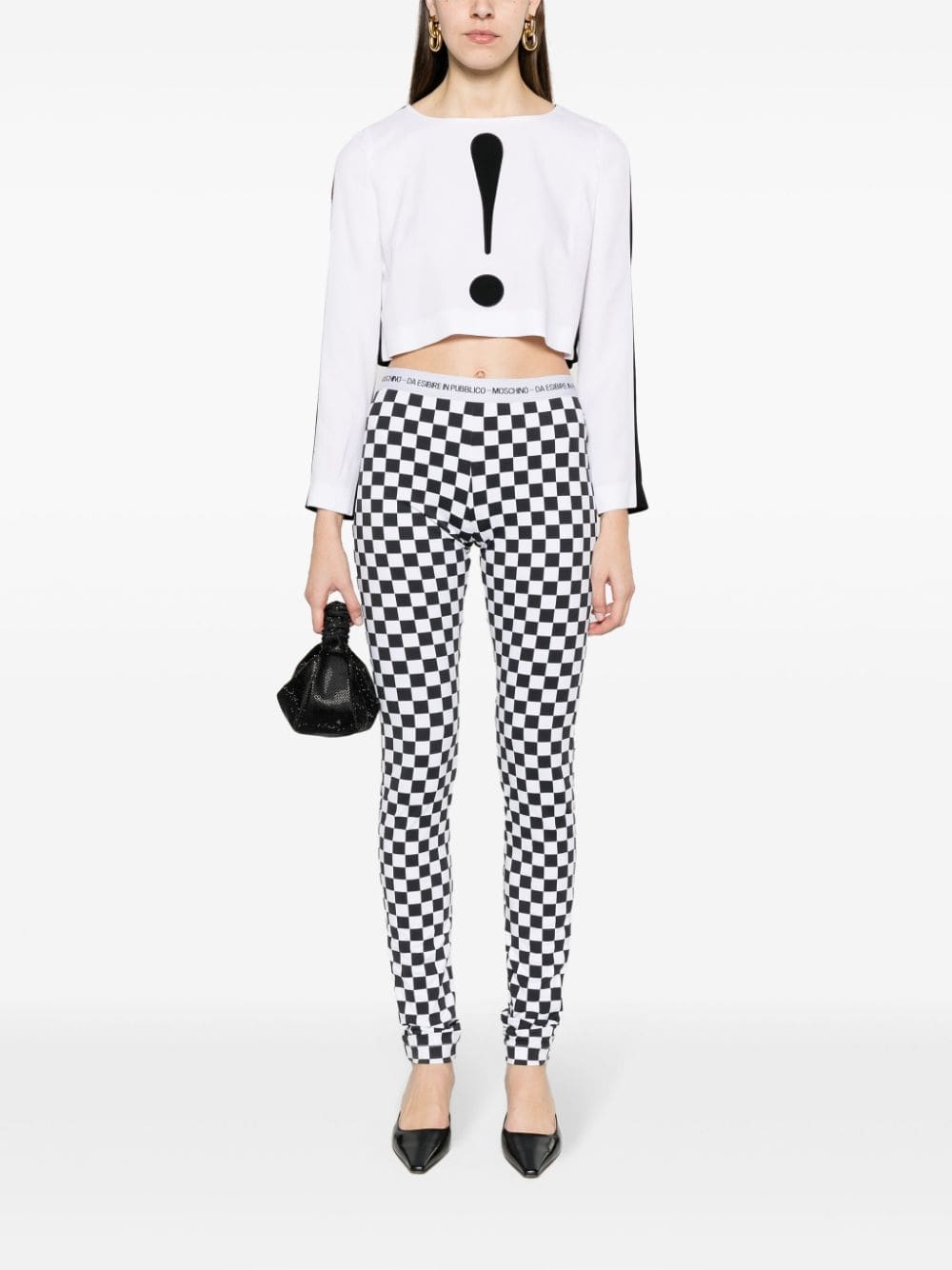 Moschino graphic-print crepe crop top - Image 2