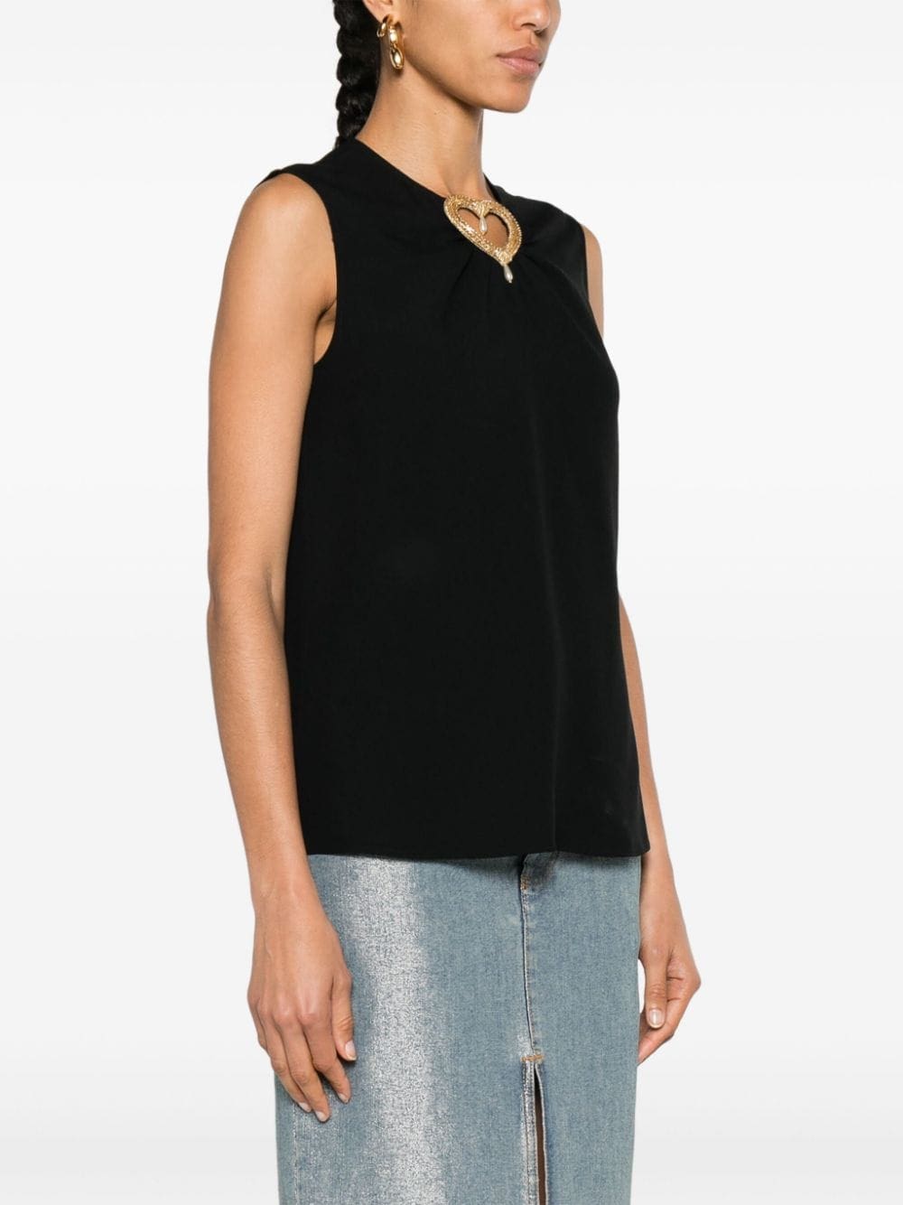 Moschino beaded-heart sleeveless blouse - Image 3