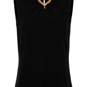 Moschino beaded-heart sleeveless blouse