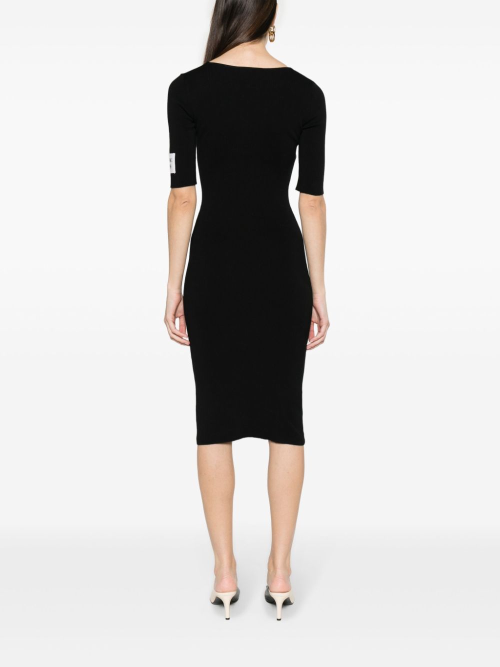 Moschino square-neck ribbed midi dress - Image 4