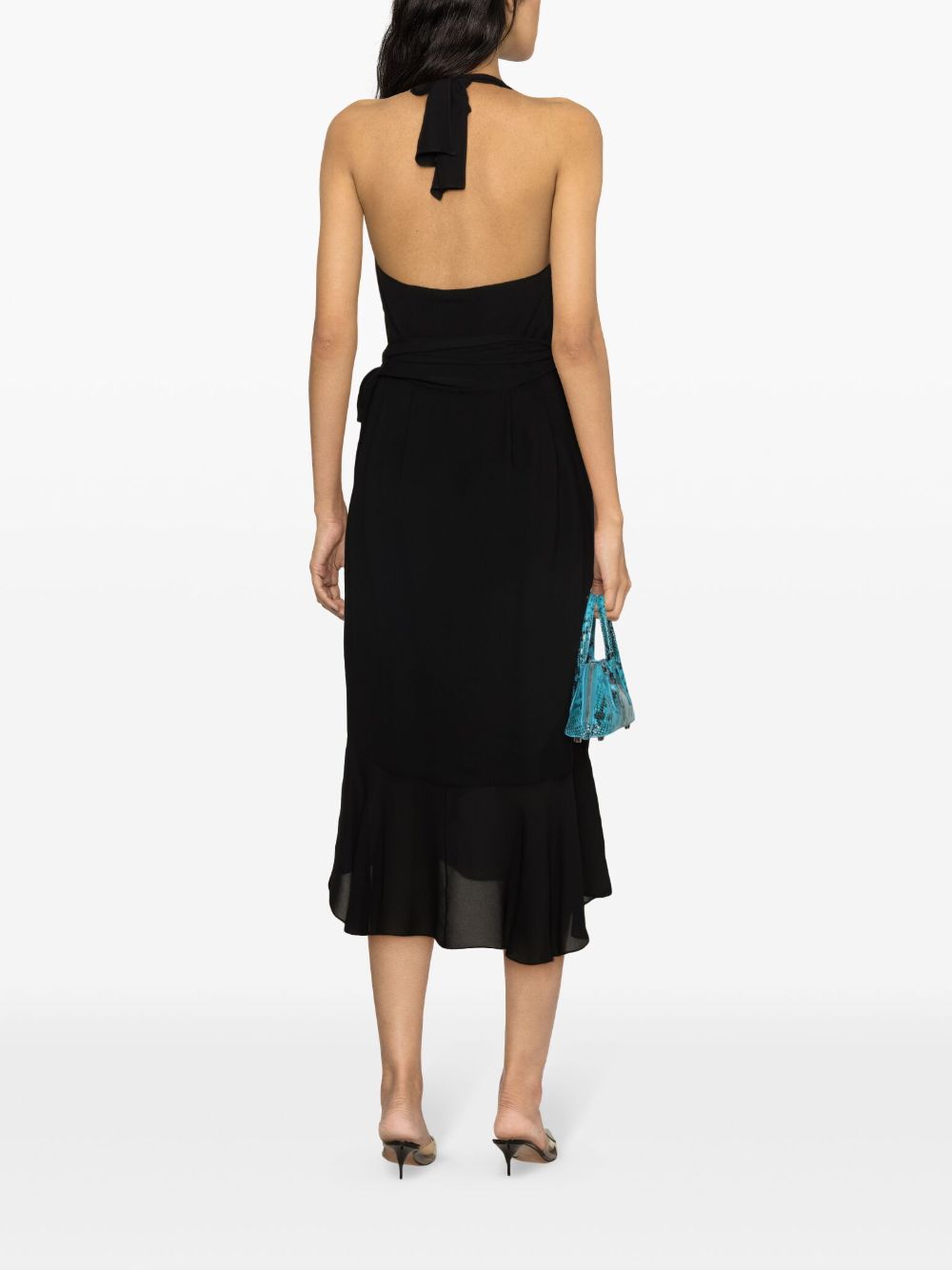 Moschino halterneck silk wrap dress - Image 3