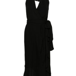 Moschino halterneck silk wrap dress