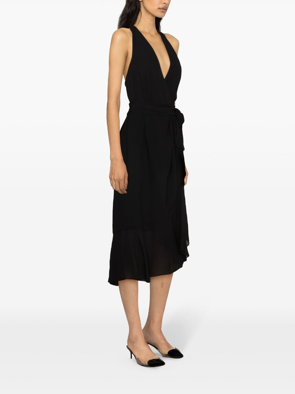 Moschino halterneck silk wrap dress - Image 4