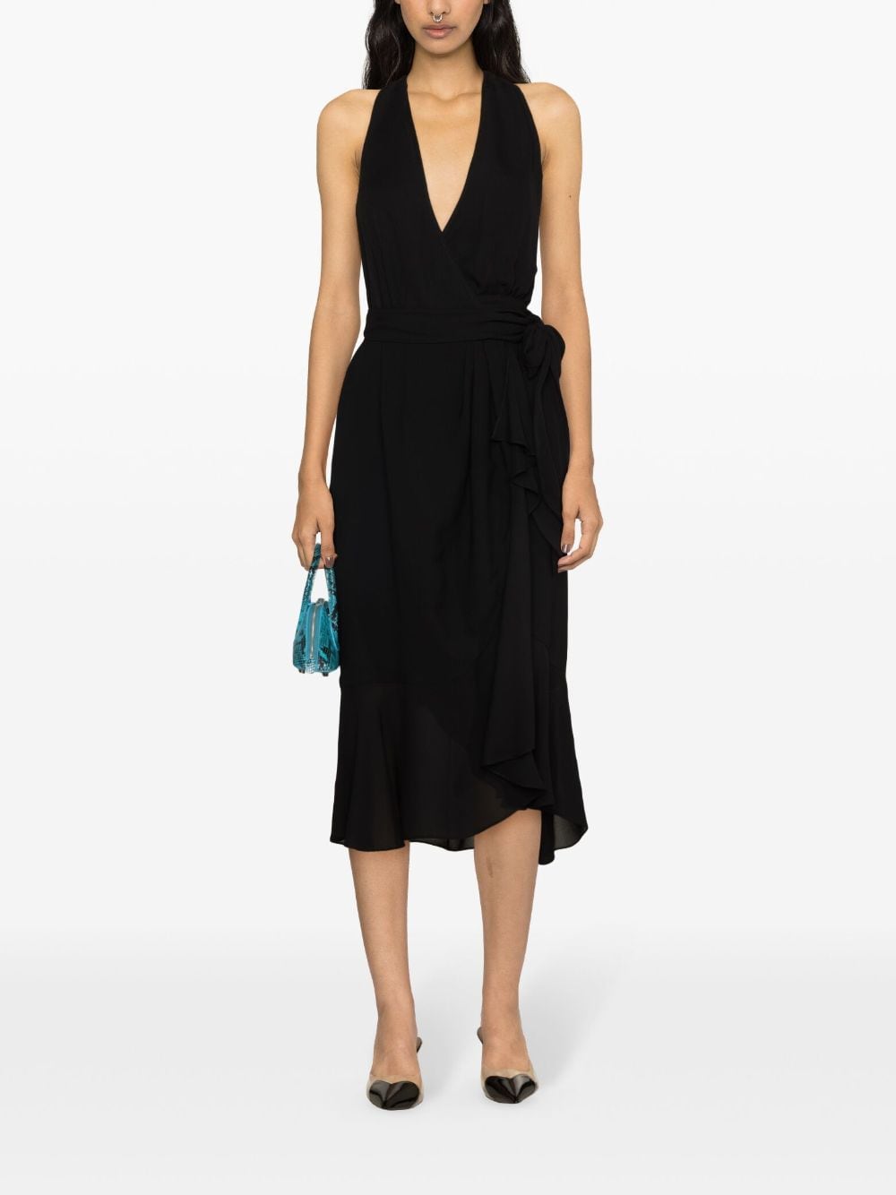 Moschino halterneck silk wrap dress - Image 2