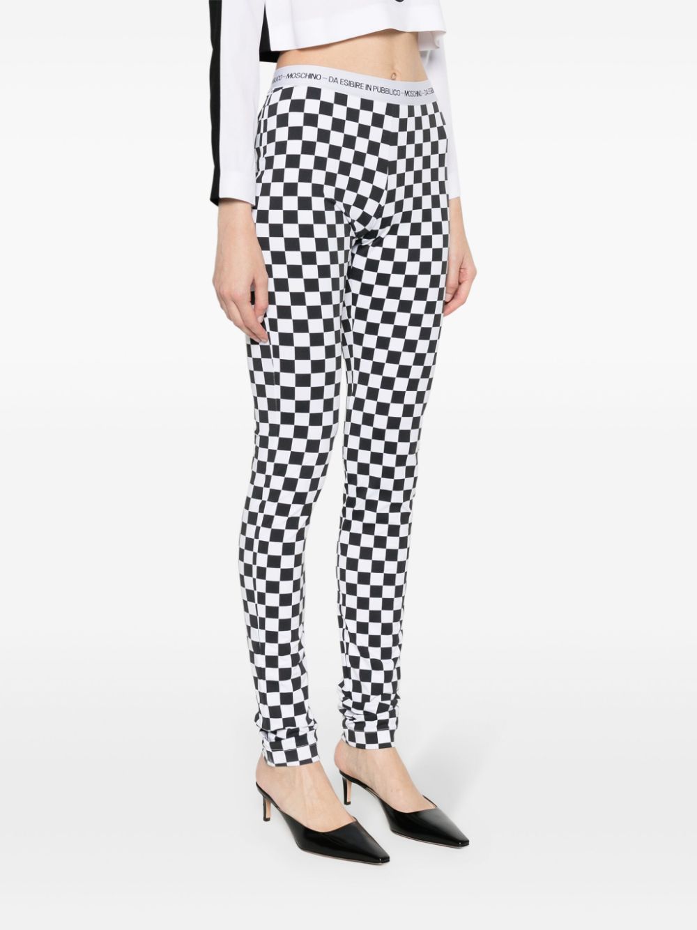 Moschino checkerboard-print flared trousers - Image 3