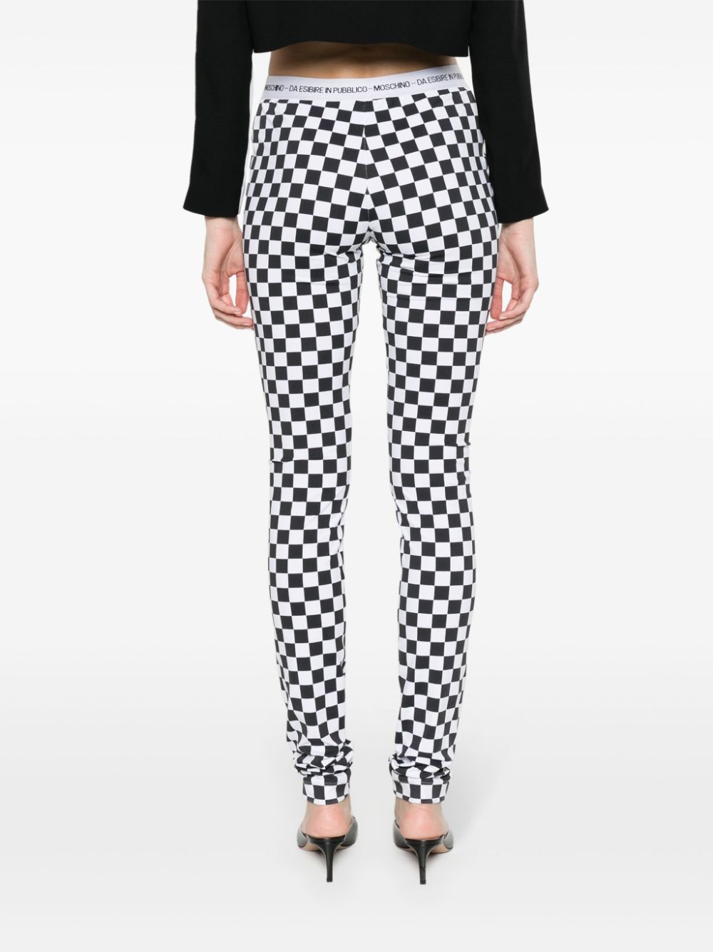 Moschino checkerboard-print flared trousers - Image 4